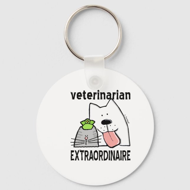Veterinarian Extraordinaire Keychain (Front)