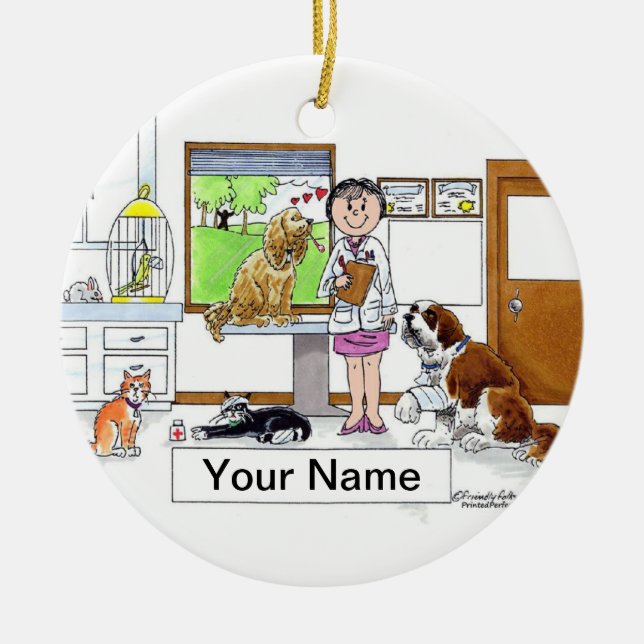 Veterinarian - Female Ceramic Ornament (Front)