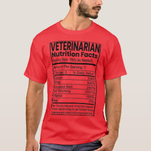 Veterinarian Funny Gift Nutrition Facts 1 T-Shirt