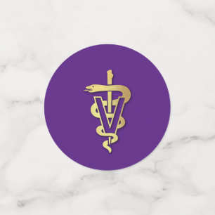 Veterinarian Graduation Purple Gold Confetti