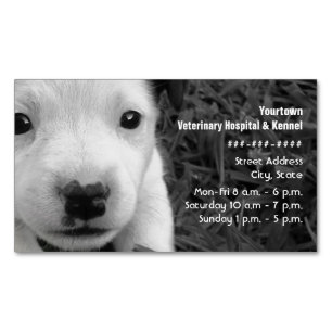 Veterinarian / Kennel Puppy Magnetic Business Card