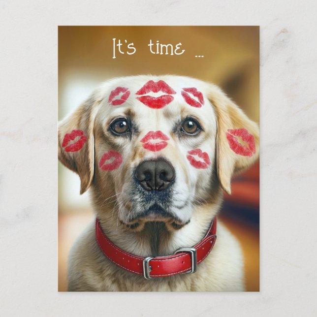Veterinarian Labrador Retriever Kisses Postcard (Front)