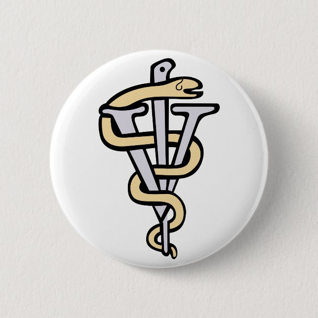 Veterinarian logo 2 inch round button (Front)
