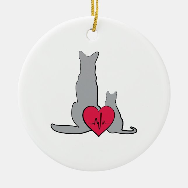 Veterinarian Logo Ceramic Ornament (Front)