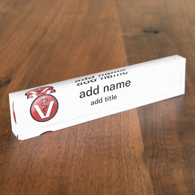 Veterinarian Medical Symbol Nameplate (Side)