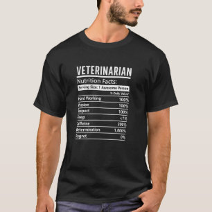Veterinarian Nutrition Facts Funny Veterinarian Ap T-Shirt