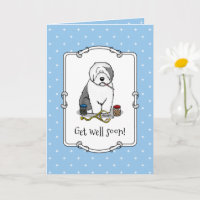 Veterinarian Old English Sheepdog Cute Get Well
