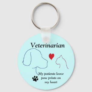 Veterinarian- Paw Prints on My Heart #2 Keychain