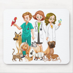 Veterinarian People Background Mouse Pad