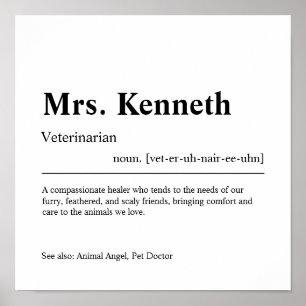 Veterinarian Personalized Gift Poster