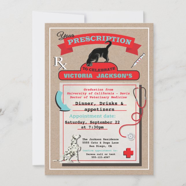 Veterinarian School Graduation Invitation (Front)