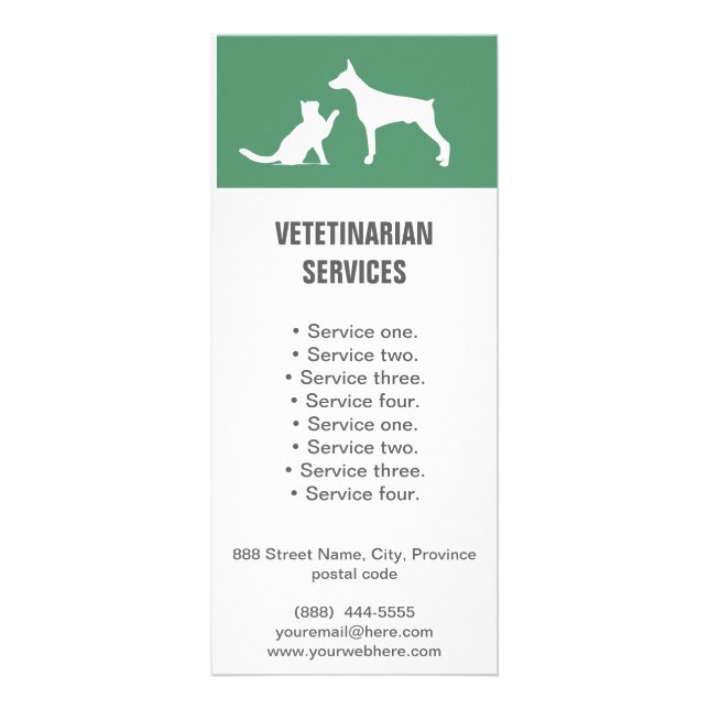 Veterinarian Services brochure rack card (Front)
