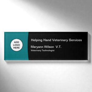 Veterinarian Services Logo Name Tag