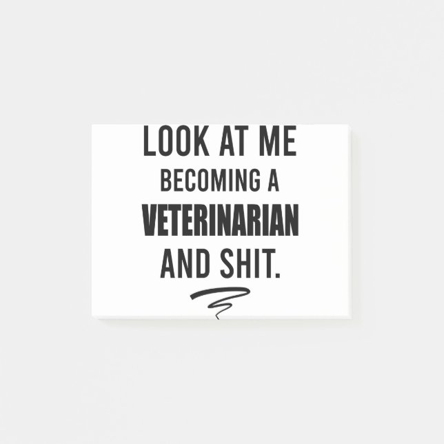 Veterinarian Shirt Funny Vet Graduation Gift Shirt Post-it Notes (Front)