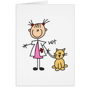 Veterinarian Stick Figure Card