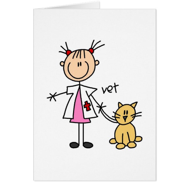 Veterinarian Stick Figure Card (Front)