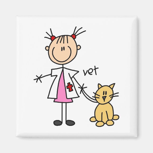 Veterinarian Stick Figure Magnet (Front)