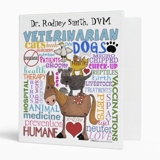 Veterinarian-Subway Art Vet Terms Binder (Front/Inside)