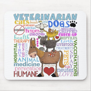 Veterinarian-Subway Art Vet Terms Mouse Pad