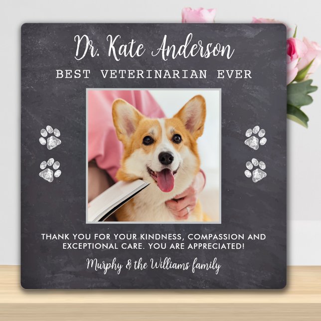 Veterinarian Thank You Gift Custom Pet Dog Photo Plaque (Creator Uploaded)