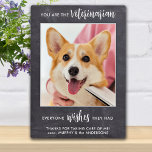 Veterinarian Thank You Personalized Pet Dog Photo Plaque<br><div class="desc">Say 'Thank You' to your wonderful veterinarian with a cute personalized pet photo plaque from the dog! "You are the Veterinarian... everyone wishes they had!" Personalize with the pet's message, name & favourite photo. This veterinary appreciation gift will be a treasure keepsake. COPYRIGHT © 2020 Judy Burrows, Black Dog Art...</div>