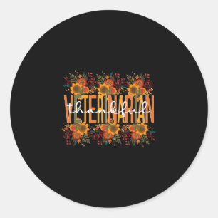 Veterinarian Thanksgiving Doctor Veterinarian Classic Round Sticker