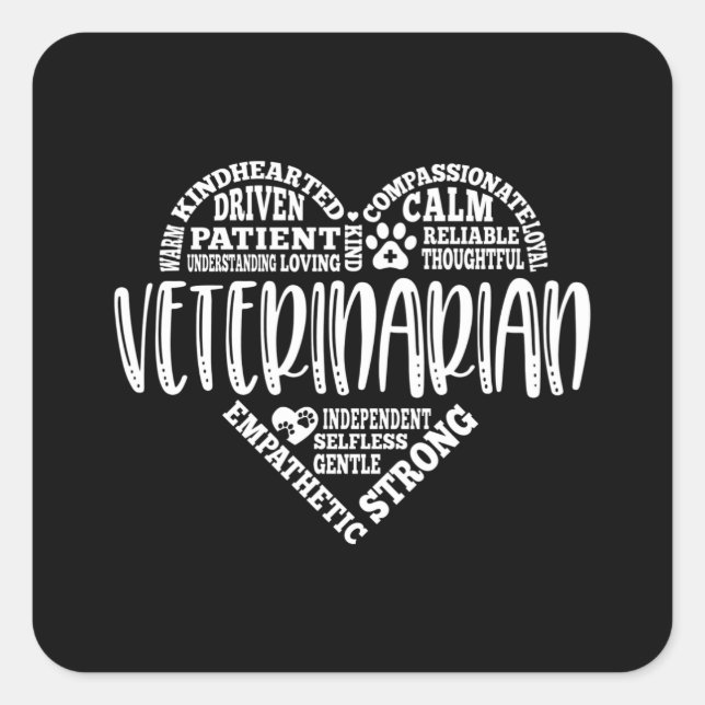 Veterinarian, vet, animal doctor square sticker (Front)