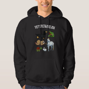 Veterinarian Vet Cute Dog Sloth Rabbit Horse Fish  Hoodie