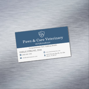Veterinarian Vet Pet Office  Magnetic Business Card