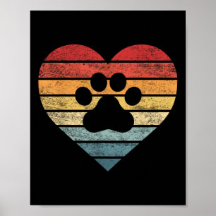 Veterinarian Vet Tech Retro Sunset Paw Print Dog C