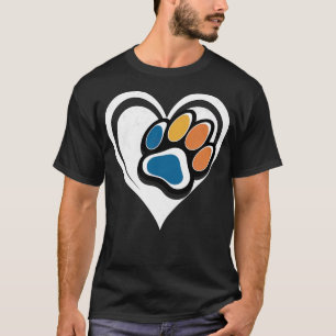Veterinarian Vet Tech Retro Sunset Paw Print Dog C T-Shirt
