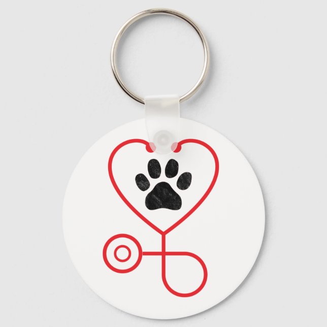 Veterinarian Vet Tech Veterinary Medicine Keychain (Front)