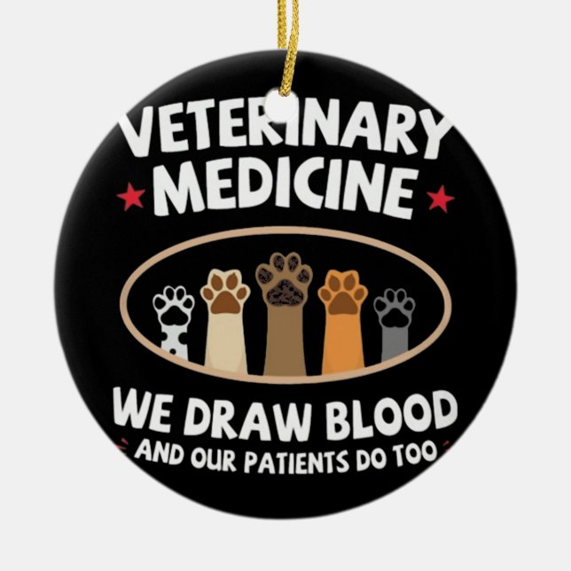 Veterinarian Veterinary Medicine Ceramic Ornament (Front)