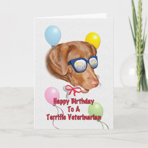 Veterinarian's Birthday Card with Lab Dog