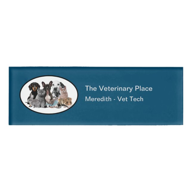 Veterinary Animal Hospital Staff Name Tags (Front)