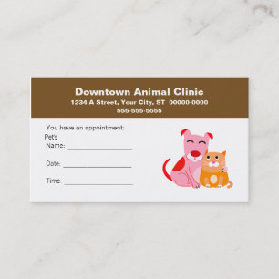 Veterinary Appointment Card