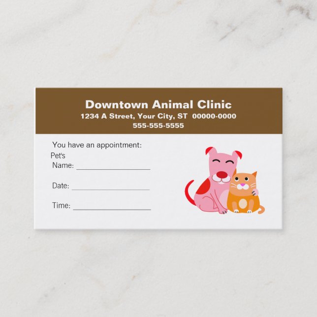 Veterinary Appointment Card (Front)