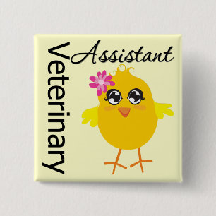 Veterinary Assistant 2 Inch Square Button