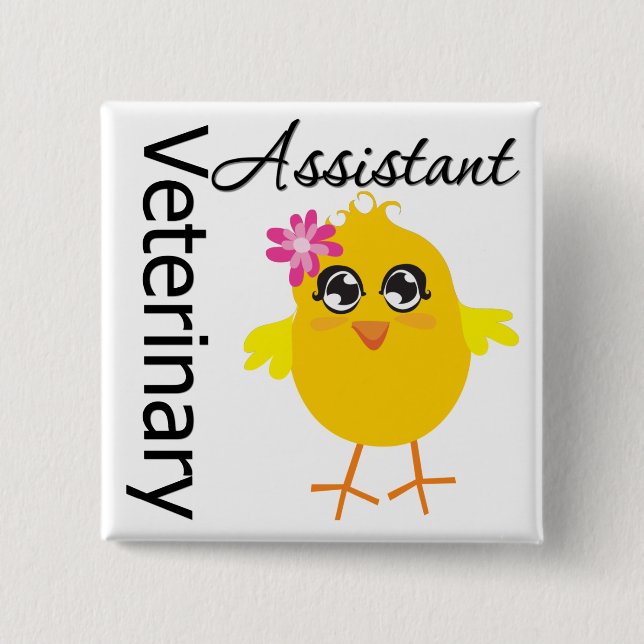 Veterinary Assistant 2 Inch Square Button (Front)