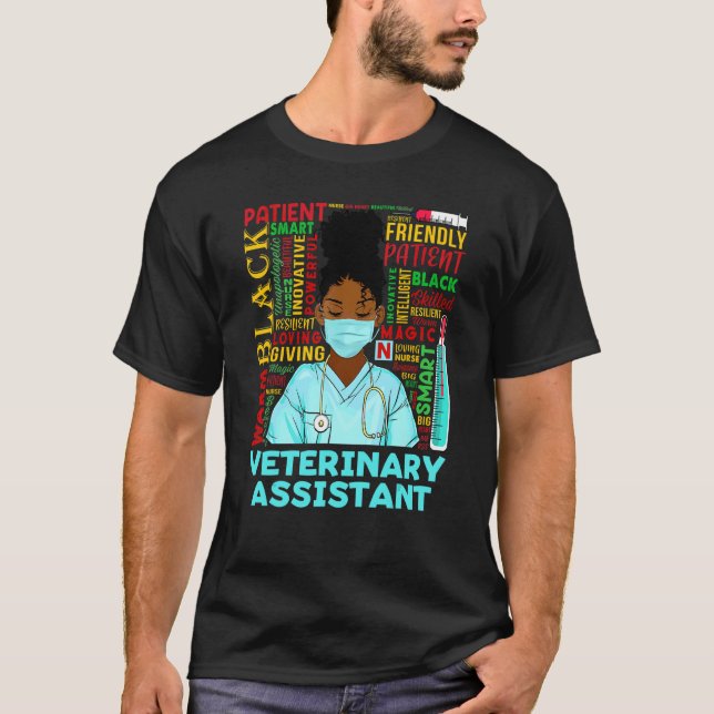 Veterinary Assistant African Women Black History M T-Shirt (Front)