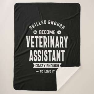 Veterinary Assistant Job Title Gift Sherpa Blanket