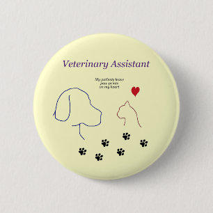 Veterinary Assistant-Paw Prints on My Heart 2 Inch Round Button