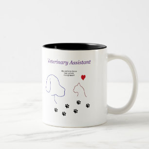 Veterinary Assistant-Paw Prints on My Heart Two-Tone Coffee Mug