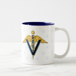 Veterinary Caduceus Two-Tone Coffee Mug