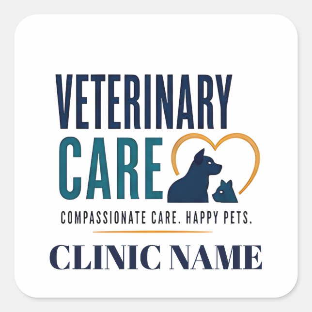 Veterinary Care Team Design Square Sticker (Front)