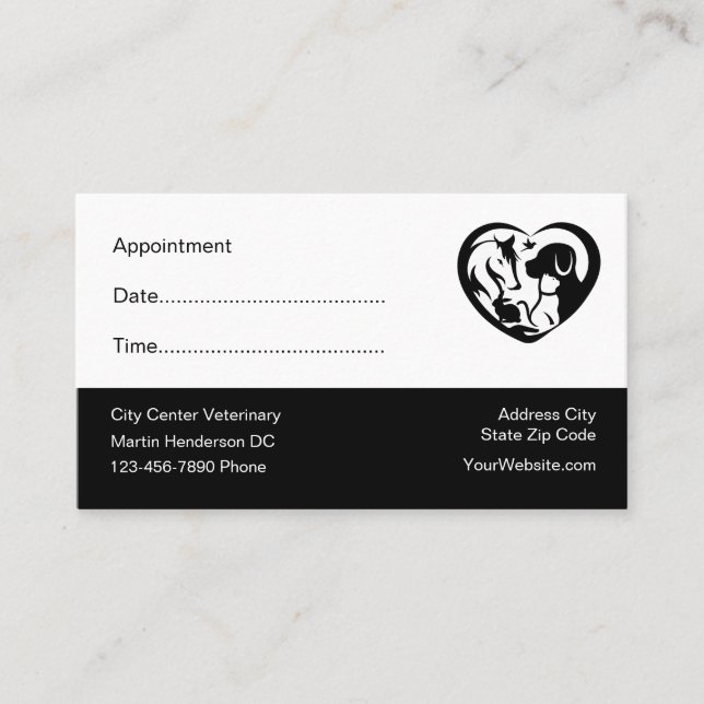 Veterinary Clinic Appointment Reminder  Card (Front)