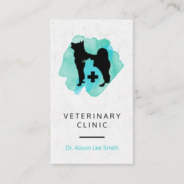 Veterinary Clinic Cross Veterinarian  Business Card (Front)