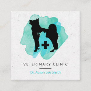 Veterinary Clinic Cross Veterinarian  Square Business Card