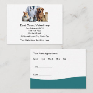 Veterinary Doctor Appointment Cards Design