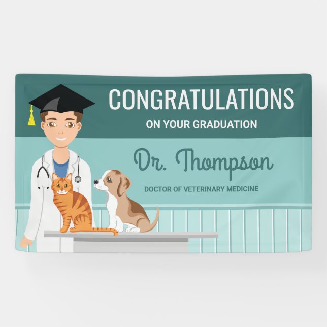 Veterinary Doctor Graduate Vet DVM Congratulations Banner (Horizontal)